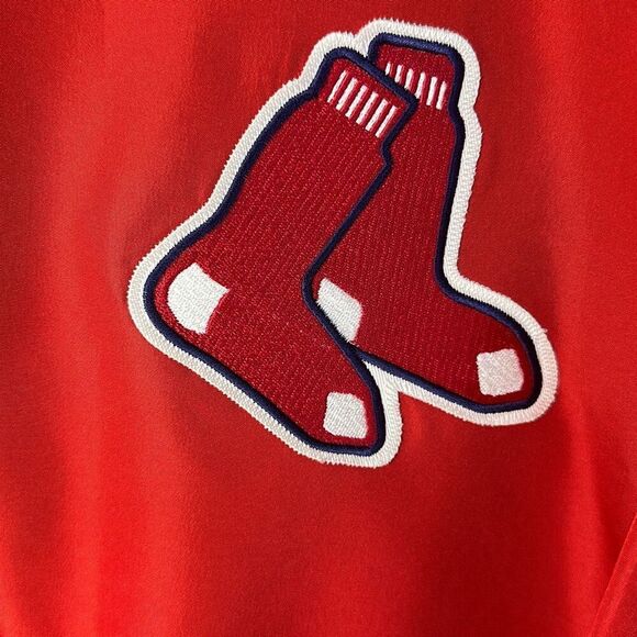 Majestic Boston Red Socks Pullover Windbreaker  size XL Red Blue Baseball 80s - Picture 2 of 11